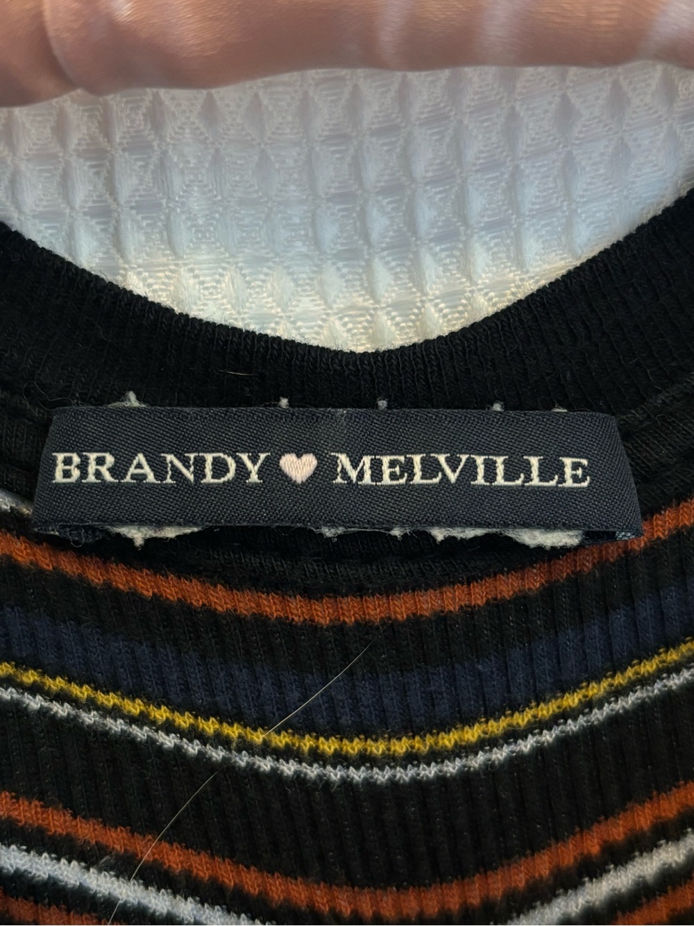 Brandy Melville Santana Striped Long Sleeve Crop Top Skater - Picture 5 of 7
